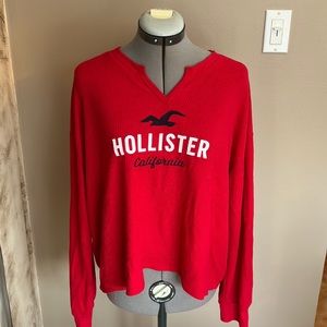 This Hollister Long sleeve is fully cotton and loose fitting!